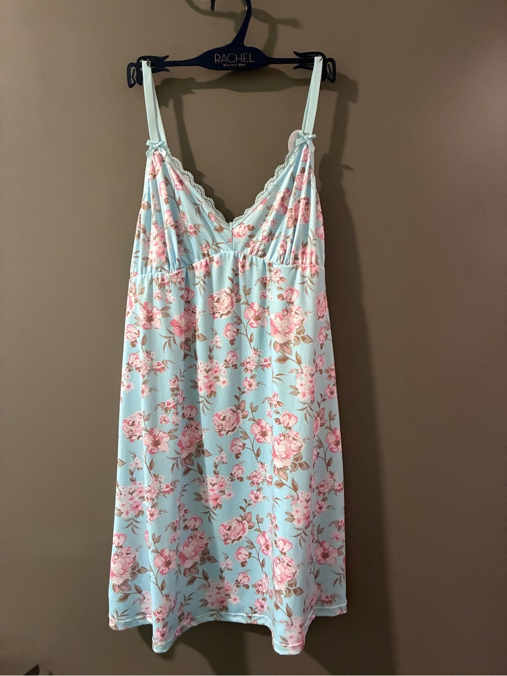NWT Rachel Roy light blue floral nightgown